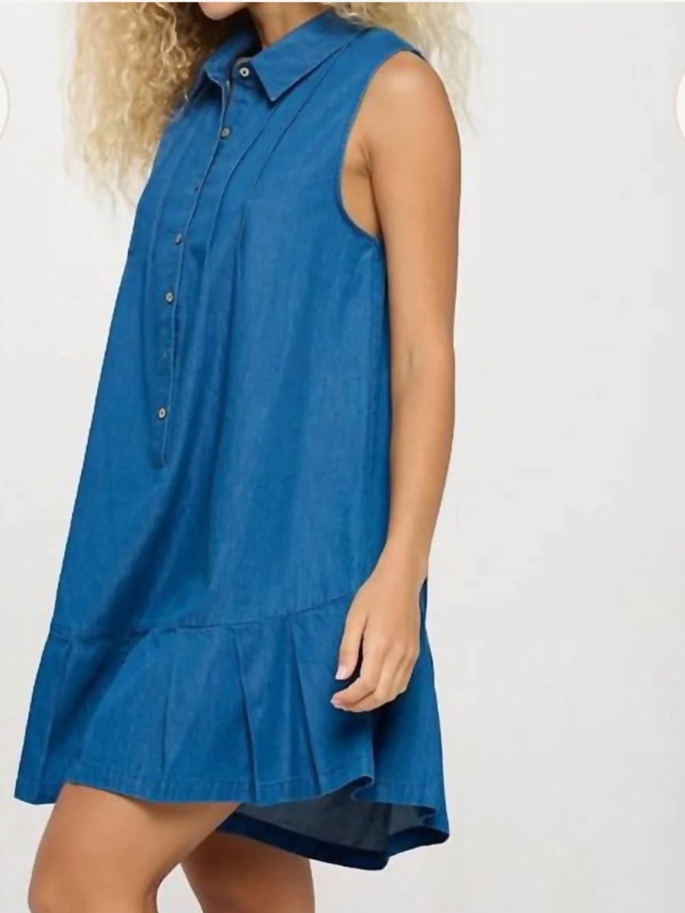 Sleeveless Chambray Shirt Dress / romper 
Meet me in Santorini